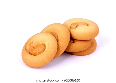 Cashew Cookies On White,