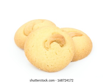 Cashew Cookies On White Background