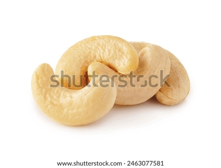Cashew kernel isolated on white background