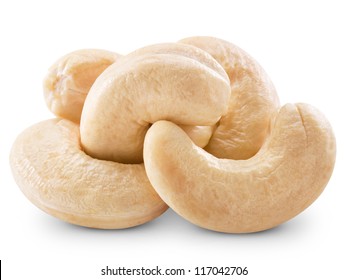 Cashew Nuts Isolated On White Background