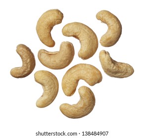 Cashew Nuts Isolated On White Background