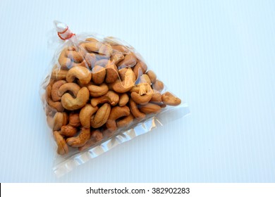 Cashew Nuts Packaged In A Clear Plastic Bag