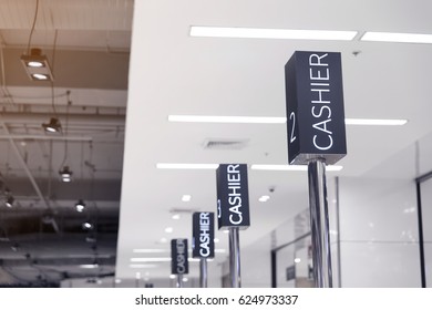 cashier supermarket sign