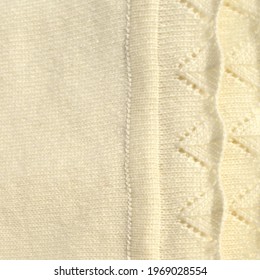 Cashmere Cream Blanket Texture With Scallop Edge