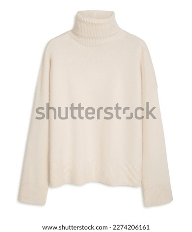 Cashmere and wool jumper, Loose fit, stand-up collar, long sleeves