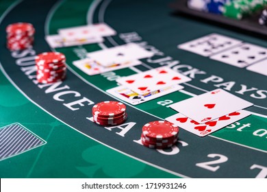 A Casino Black Jack Table 