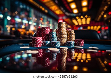 
Casino card games with casino chips in the background
