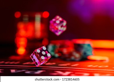 Casino Craps dice close up - Shallow depth of field