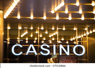 Casino Entrance At Evening Time