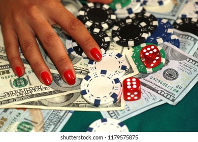 casino, gambling, dice, craps and entertainment concept