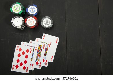15 x 22 3D Rose Casino Concept with Poker Cards Chips Dice and Slot Style Sevens Towel