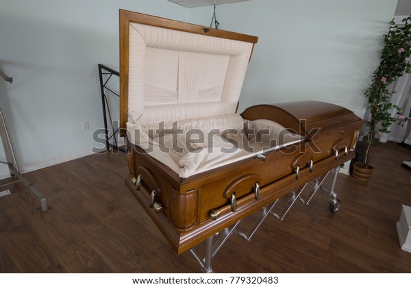 Casket Abandoned Funeral Home Business Finance Stock Image