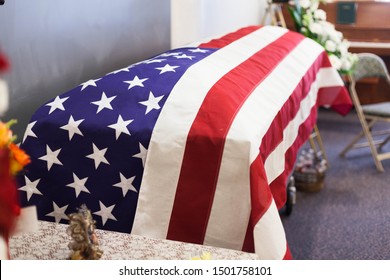casket with flag