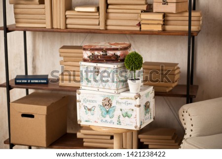casket for needlework, sewing in style interior