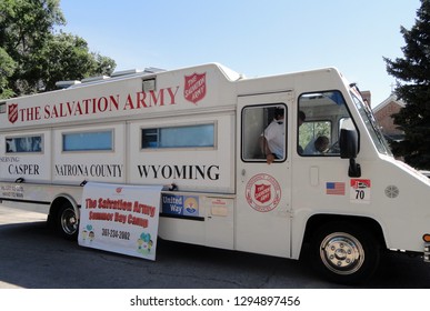 CASPER, WY. JULY 12, 2011. CIRCA: Salvation Army Truck Parked Outside To Assist People In Need In Casper, WY.