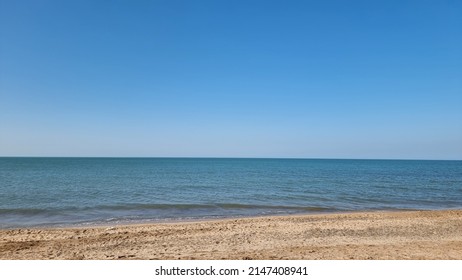 Caspian Sea Seaside In Azerbaijan Nardaran Beach