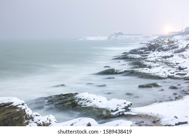 Caspian Sea In Winter Makhachkala