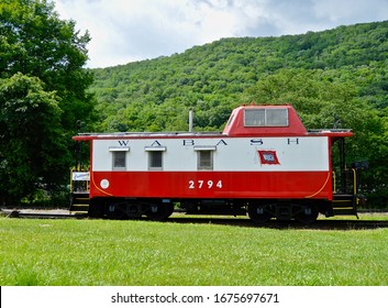 CASS, WEST VIRGINIA - JUNE 23, 2016: Vintage Wabash Railroad Caboose Near Cass.