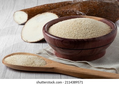 Cassava Flour In The Bowl.