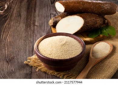 Cassava Flour In The Bowl.