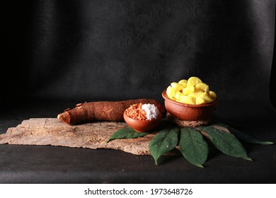 Cassava is a long tuberous starchy root that is an essential ingredient in many Latin American and Caribbean cuisines. It is eaten mashed, added to stews, and used to make bread and chips