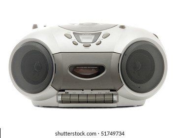 Cassette and compact disc player on white background - Powered by Shutterstock