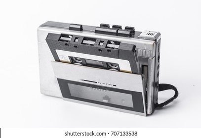 Cassette Tape Player White Background