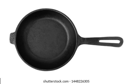 Cast Iron Frying Pans Isolated On White