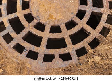 Cast Iron Storm Sewer Manhole Closeup Stock Photo 2166909241 | Shutterstock