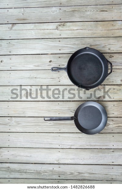 Cast Iron Vs Carbon Steel Vs Stock Photo Edit Now 1482826688