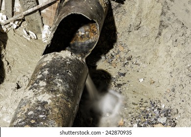 Cast Iron Water Pipe Broken, 400 Mm Diameter