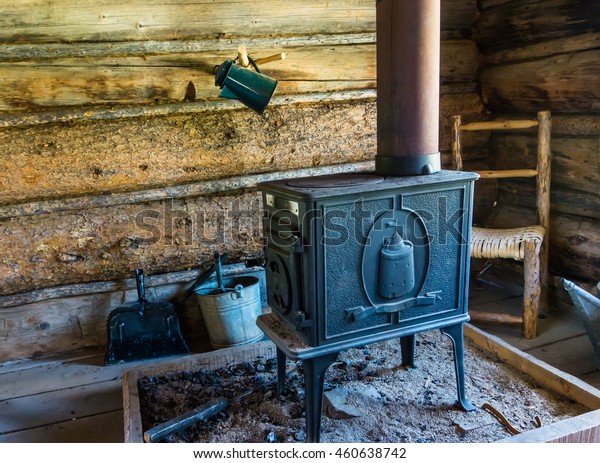 Cast Iron Wood Stove Allowing Some Stock Photo Edit Now 460638742