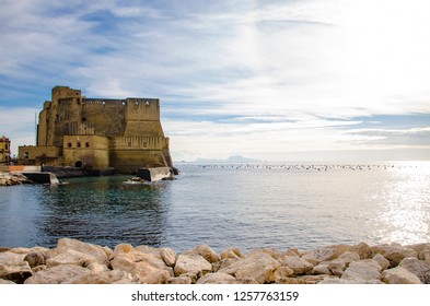 Castel dell'Ovo (Egg castle) in Naples,Italy .Copy space. Tourism concept - Shutterstock ID 1257763159