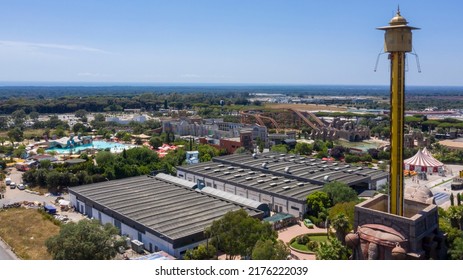 Castel Romano, Italy - 07 08 2022: Aerial View Of Cinecittà World, An Amusement Park. 