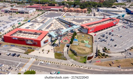 Castel Romano, Italy - 07 08 2022: Aerial View Of Cinecittà World, An Amusement Park. 