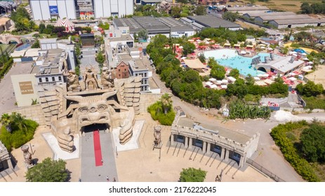 Castel Romano, Italy - 07 08 2022: Aerial View Of Cinecittà World, An Amusement Park. 