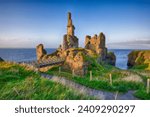 castel sinclare in scotland with blue sky