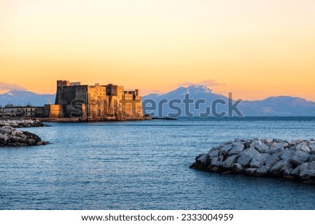Castello Dell'Ovo in Naples at sunset