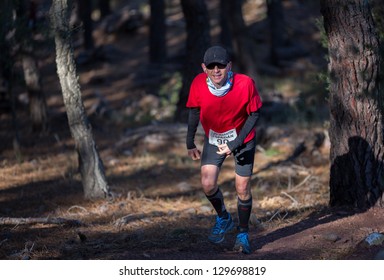 CASTELLON - FEBRUARY 24: Carlos Gomez Martinez (number 90) Participates In XV Edition Of Espadan Mountain Marathon On February 24, 2013 In Castellon, Spain