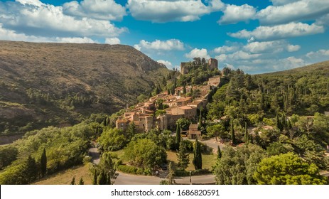 Castelnou Is A Commune In The Pyrénées-Orientales Department In Southern France One Of The Most Beautiful Walled Villages Of The Country