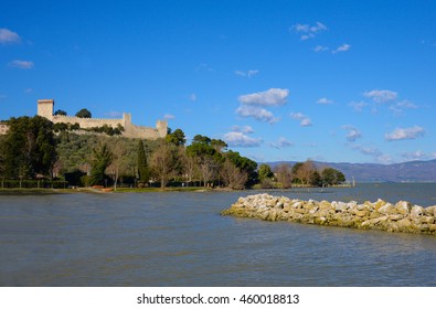 Castiglione del Lago (Umbria) - A medieval town with a big castle beside Trasimeno lake, central Italy
