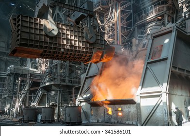 Casting Ladle And Furnice At Steel Plant