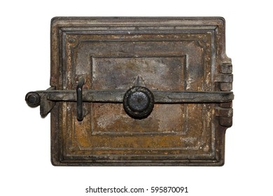 Cast-iron Oven Door, Shutter Isolated On White Background