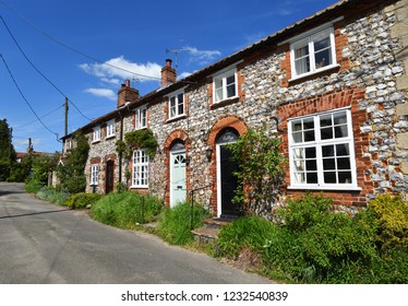 CASTLE ACRE, NORFOLK, ENGLAND - MAY 09, 2018: Traditional Cottages Castle Acre Norfolk.