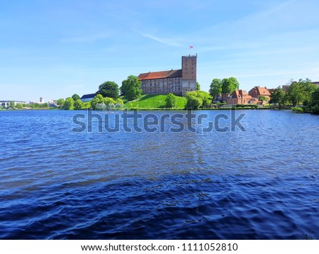 Castle by a lake in Kolding, Denmark