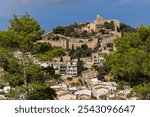 The Castle of Capdepra on the hill above the small town of Capdepera, Mallorca, Majorca, Balearic Islands, Spain, Europe