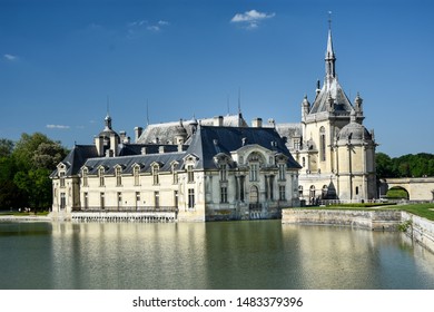 Castle Of Chantilly With His French Formal Garden