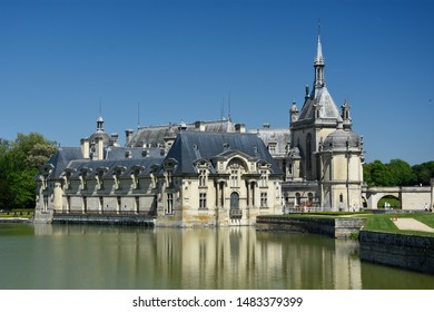 Castle Of Chantilly With His French Formal Garden