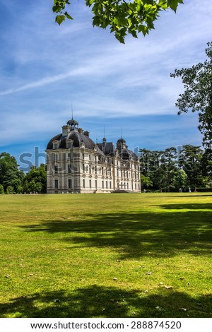 Castle of Cheverny (Chateau de Cheverny), is located between Blois and Chambord and a few kilometers below Cheverny village, and is one of best preserved castles in all of France. Loire Valley, France