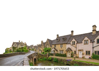 Castle Combe (Cotswold District, England) Isolated On White Background